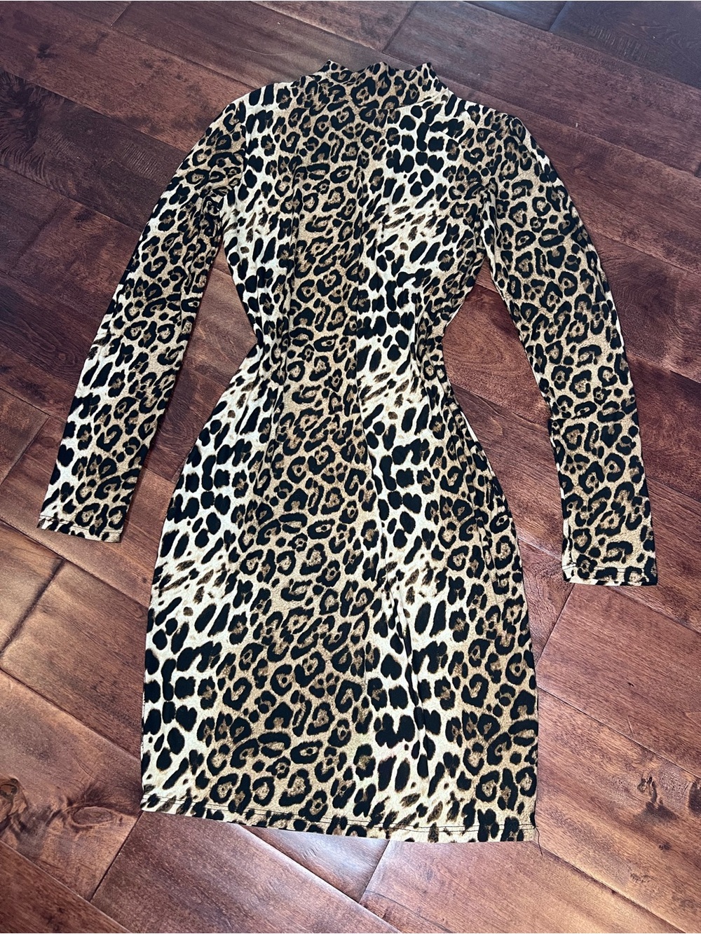 Fashion Nova Leopard Print Dress in Tan and Black